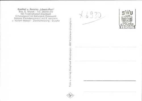 Friedrichsdorf Eberbach Pension Loewen Post Kuehe Bruecke / Eberbach /Heidelberg Stadtkreis