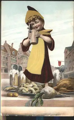 Muenchner Kindl Bier Wurst Kat. Werbung