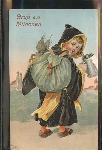 Muenchner Kindl Turmbesteigung Kat. Werbung