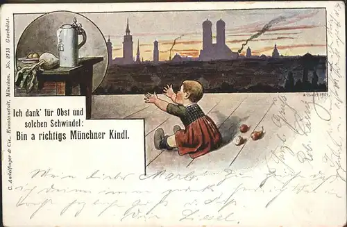 Muenchner Kindl Bierkrug  Kat. Werbung