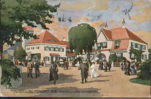 Vergnuegungspark Ausstellung 1908 Vergnuegungspark Kuenstlerkarte / Vergnuegungsparks /