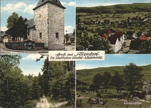 Allendorf Bad Sooden Ulmtal Kleingolfplatz Kirche Dorfbrunnen / Bad Soden am Taunus /Main-Taunus-Kreis LKR