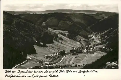 Schwarzatal Roten Stein Flugaufnahme Bergbahnstation Glasbach / Rudolstadt /Saalfeld-Rudolstadt LKR