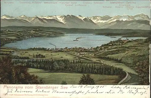Starnbergersee Panorama Risskopf Zugspitze / Starnberg /Starnberg LKR