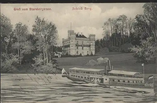 Starnbergersee Schloss Berg Dampfschiff