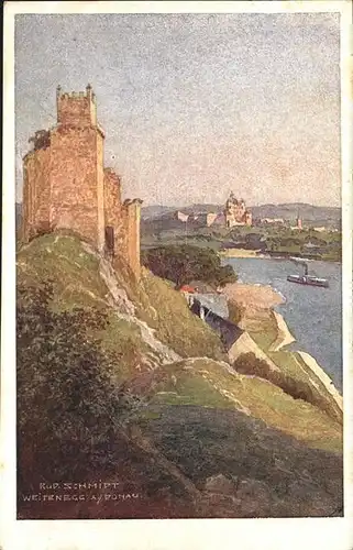 Weitenegg Donau Donau Burg Dampfschiff