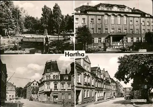 Hartha Doebeln Rathaus Pestalozzistrasse Thaelmann Breitscheid Strasse Dresdener Strasse / Hartha Doebeln /Mittelsachsen LKR