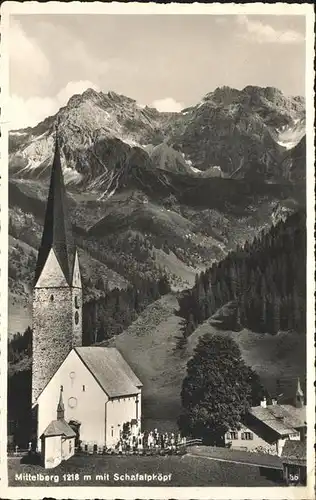 Mittelberg Kleinwalsertal Schafalpkoepf Kirche