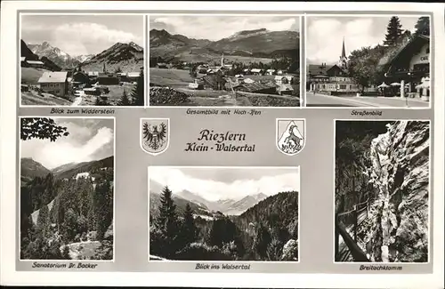 Riezlern Kleinwalsertal Wappen Breitachklamm Waslerstal Sanatorium Dr. Backer