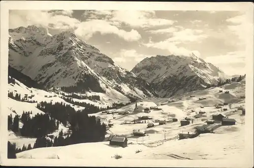 wz55345 Hirschegg Kleinwalsertal Vorarlberg Eler Zwoelferhorn Widderstein Kategorie. Mittelberg Alte Ansichtskarten