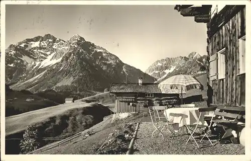 wz55358 Hirschegg Kleinwalsertal Vorarlberg Ferienheim Berghalde Kategorie. Mittelberg Alte Ansichtskarten