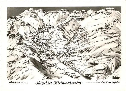 Kleinwalsertal Skigebiet Lawinengefahr Skitouren Karte