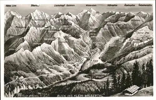 Mittelberg Kleinwalsertal uebersichtskarte Kleinwalsertal