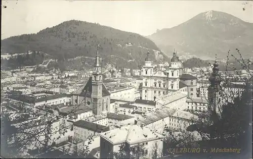 Salzburg Oesterreich Teilansicht Altstadt Salzburg Dom Blick vom Moenchsberg Kat. Salzburg