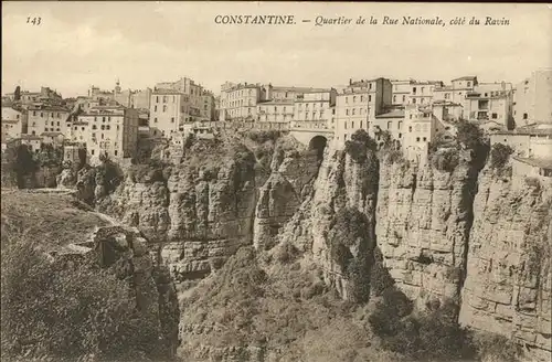 Constantine Quartier de la Rue Nationale Cote du Ravin