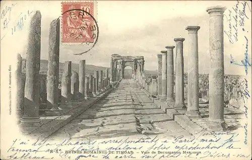 Timgad Ruines Romaines Voie de Decumanus Maximus
