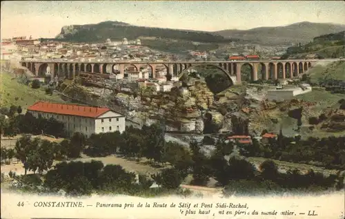 Constantine Panorama pris de la Route de Setif et Pont Sidi Rached