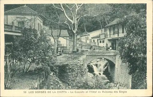 Blida Algerien Les Gorges de la Chiffa La Cascade et l Hotel du Ruisseau des Singes