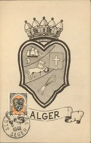 Alger Algerien Wappen mit Stempel / Algier Algerien /