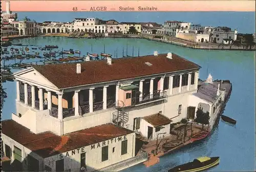 Alger Algerien Station Sanitaire "Sante Maritime" Boot Hafen Kuensterkarte / Algier Algerien /