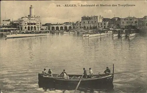 Alger Algerien Amiraute et Station des Torpilleurs Kriegsschiff Boot / Algier Algerien /