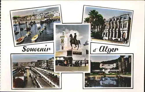Alger Algerien Statue du Duc d Orleans Hafen Teilansichten Reiterdenkmal / Algier Algerien /
