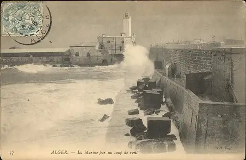 Alger Algerien La Marine par un coup de vent / Algier Algerien /