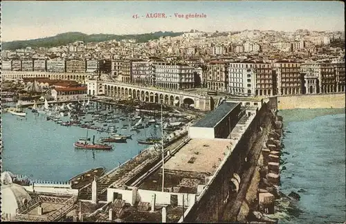 Alger Algerien Vue generale Hafen Boote / Algier Algerien /