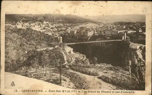 Constantine Pont Sidi M Cid au dessus des Gorges du Rhummel Bruecke