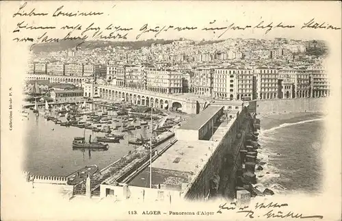 Alger Algerien Panorama Hafen Boote / Algier Algerien /