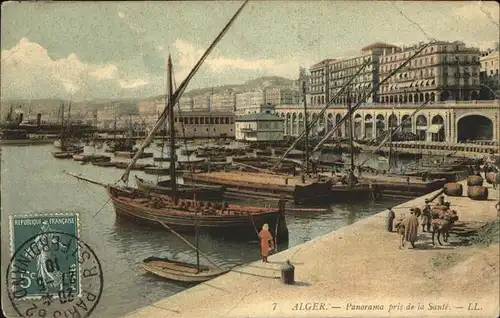 Alger Algerien Panorama pris de la Sante Hafen Segelboote / Algier Algerien /