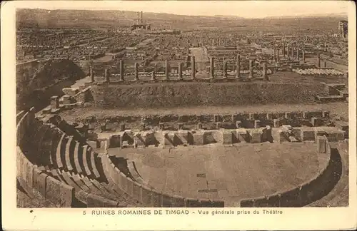 Timgad Ruines Romaines Vue generale prise du Theatre