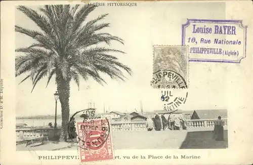 Philippeville Algerien Port vu de la Place de la Marine Hafen