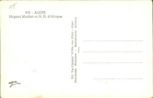 Alger Algerien Hopital Maillot et Notre Dame d Afrique / Algier Algerien /