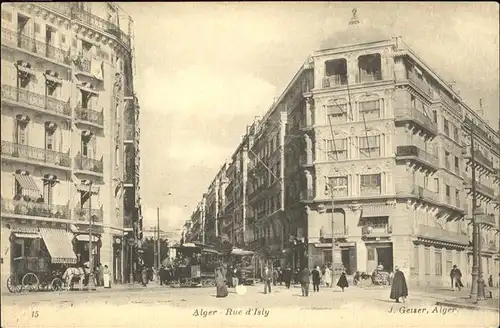 Alger Algerien Rue d Isly Pferdekutsche Strassenbahn / Algier Algerien /