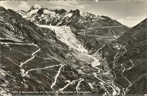 Gletsch Rhonegletscher Galenstock Furka und Grimselstrasse /  /