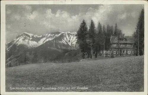 Speckbacherhuette Kreuzberg Raxalpe Kat. 