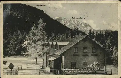 Schneeberg Oesterreich Gelaende Stoanwandler Haus Hohen Wand