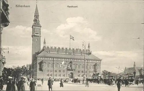 Kopenhagen Raadhuset Rathaus Pferdekutsche Kat. 