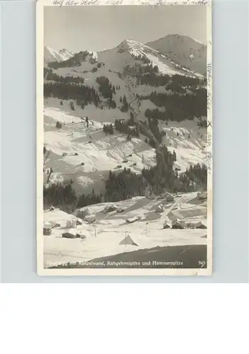 wz62190 Hirschegg Kleinwalsertal Vorarlberg Panorama mit Kanzelwand Kuhgehrnspitze und Hammerspitze Kategorie. Mittelberg Alte Ansichtskarten