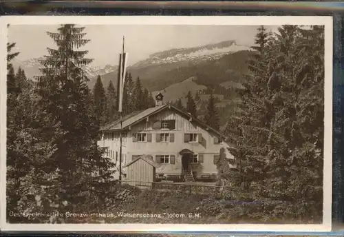 Riezlern Kleinwalsertal Vorarlberg Grenzwirtshaus Walserschanz Kat. Mittelberg