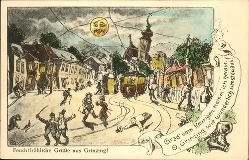 Grinzing Wien Kuenstlerkarte / Oesterreich /