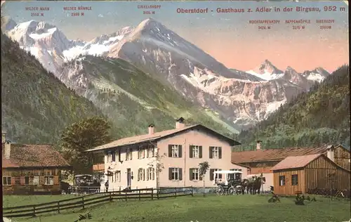 Oberstdorf Gasthaus zum Adler in der Birgsau Pferdekutsche / Oberstdorf /Oberallgaeu LKR