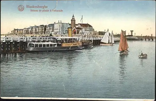 Blankenberghe Bateau plaisir L estacade Dampfschiff Kat. 