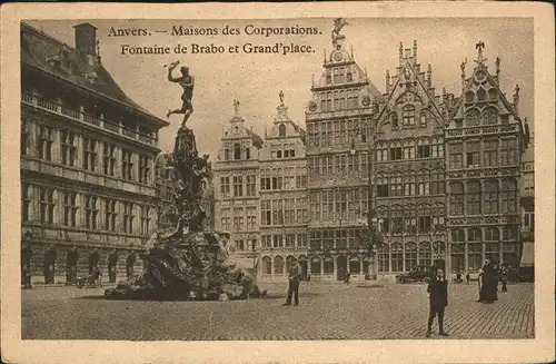 Anvers Antwerpen Maisons des Corporations Grand place Brabo /  /