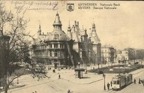 Antwerpen Anvers Nationale Bank Strassenbahn Feldpost /  /