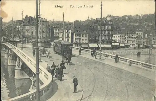 Liege Luettich Pont des Arches Strassenbahn Br?cke / Luettich /Provinde Liege Luettich