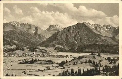 Oberstdorf Panorama mit Allgaeuer Alpen / Oberstdorf /Oberallgaeu LKR