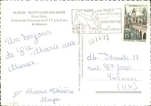 Sainte-Marie-aux-Mines Haut Rhin Colonie des Vacances des P.T.T. a la Croix de Mission / Sainte-Marie-aux-Mines Alsace /Arrond. de Ribeauville