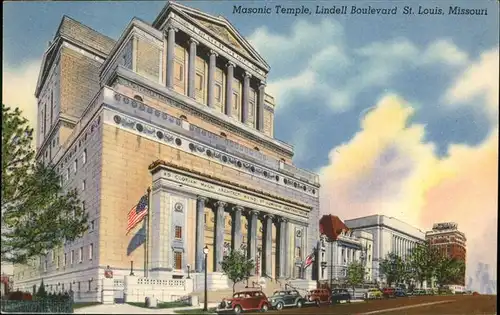 St Louis Missouri Masonic Temple Lindell Boulevard Autos /  /